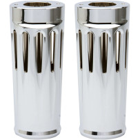 Aluminum Fork Boot Covers — +2", Pair, Chrome