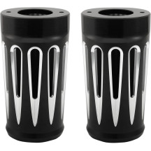 Aluminum Fork Boot Covers — standard and +2" length, black or silver anodized