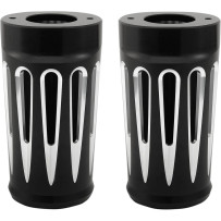 Cubiertas de fuelle de horquilla de aluminio — estándar y +2" de longitud, negro o plateado anodizado