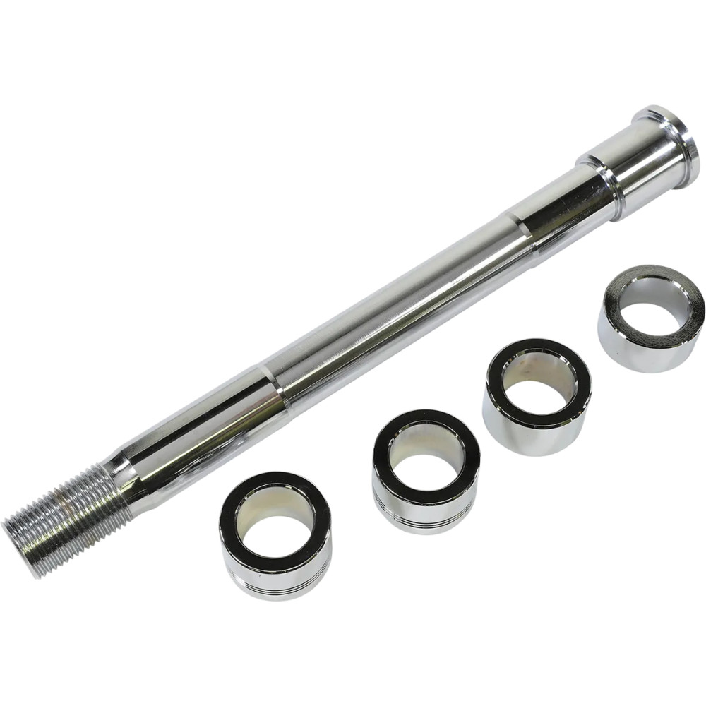Front Axle Kit — 25.4 mm (1"), 28.89 cm (11.374"), Chrome, Silver