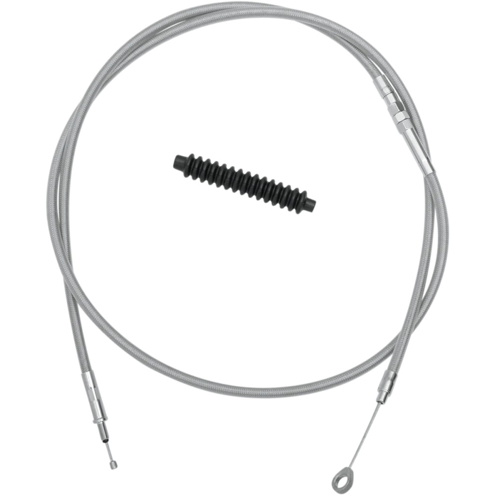 High-Efficiency Braided Stainless Steel Clutch Cable — Housing length 203 cm (80"), Travel 79 mm (3-1/8"), Adjuster 64.5 cm (2