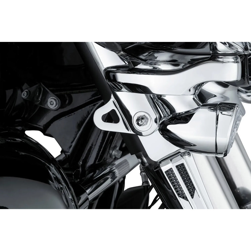 Tie-Down Brackets — Front mounting, Chrome, Pair