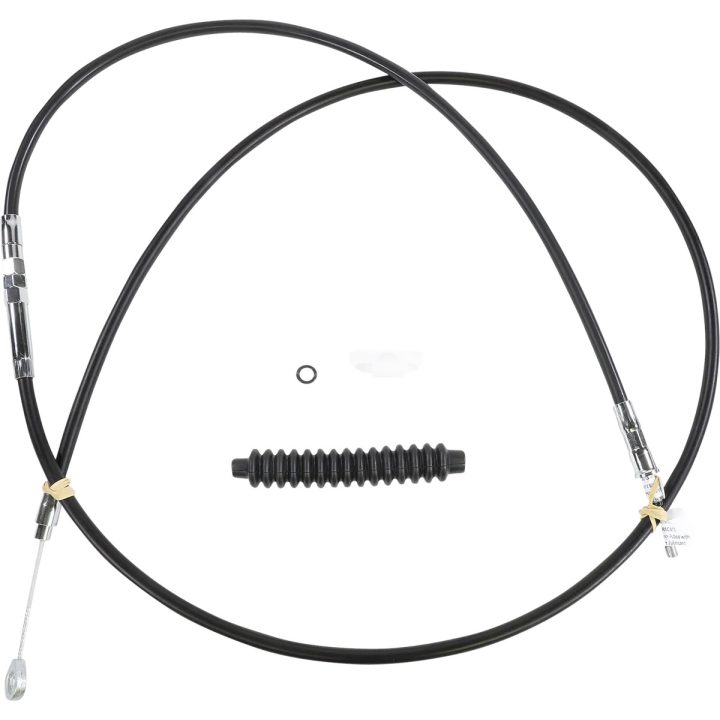 Cable de embrague de vinilo negro de alta eficiencia — Longitud de carcasa 198 cm (78\"), recorrido 89 mm (3-1/2\"), ajustador 65 cm (25-1/2\")
