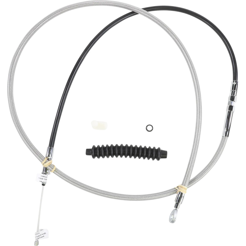 High-Efficiency Braided Stainless Steel Clutch Cable — Housing length 193 cm (76") , Travel 89 mm (3-1/2")