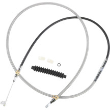 High-Efficiency Braided Stainless Steel Clutch Cable — 78" housing, 3-1/2" travel, 25-1/2" adjuster