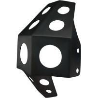 Skid Plate — Bolt-on for stock Harley-Davidson frames, black powder-coated aluminum