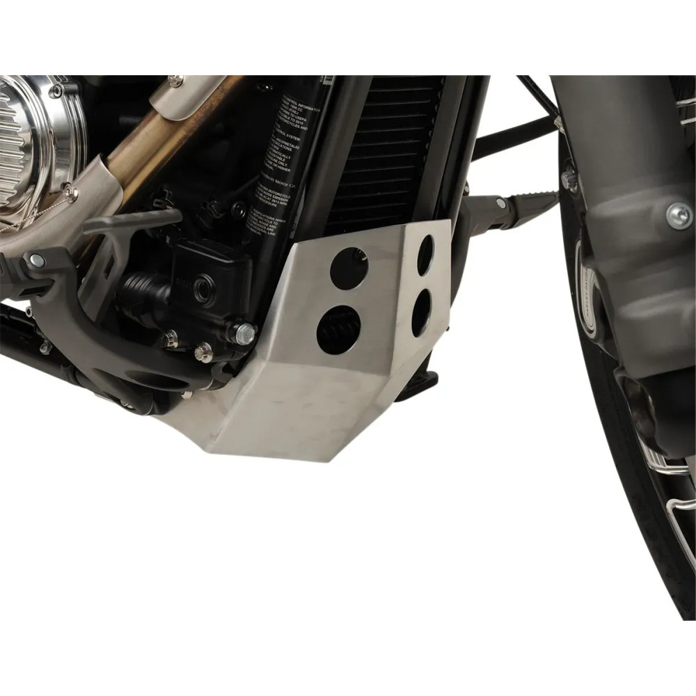 Skid Plate — Brushed silver aluminum