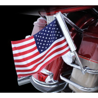 Soporte para asta con LED — 3/4" redondo, montaje trasero, negro