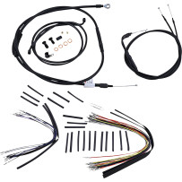 Kit completo de cables/líneas de manillar de vinilo negro para Ape Hangers — Negro, 35.5 cm (14") elevadores, Ape Hanger