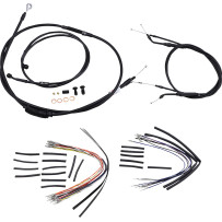 Kit completo de cables/líneas de vinilo negro para manillares Ape Hangers — Negro, compatible con manillares de 14" (35.5 cm)