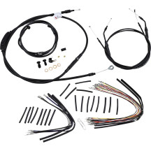 Complete Black Vinyl Handlebar Cable/Line Kit for Ape Hangers — 16"