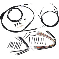 Kit completo de cables/líneas de manillar de vinilo negro para Ape Hangers — 16"