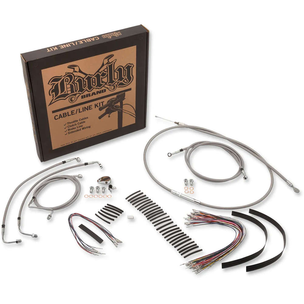 Kit completo de cables/líneas de freno trenzadas de acero inoxidable para manillar — compatible con 33 cm (13"), Ape Hanger