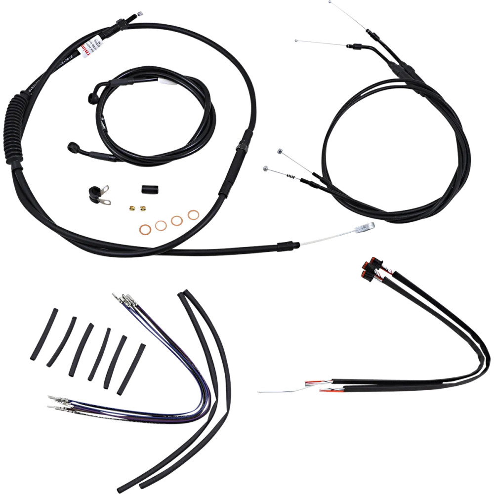 Kit completo de cables/lineas de vinilo negro para Ape Hangers — 16" altura del manillar, Negro