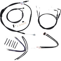Kit completo de cables/líneas de manillar de vinilo negro para Ape Hangers — risers de 2", altura 14", negro