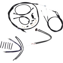 Complete Black Vinyl Handlebar Cable/Line Kit for Ape Hangers — 12" handlebar height, Ape Hanger, Black