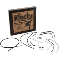 Complete Stainless Braided Handlebar Cable/Brake Line Kit — 14" (35.5 cm), Ape hanger, Silver