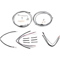 Complete Stainless Braided Handlebar Cable/Brake Line Kit — 45.5 cm (18") ape hanger