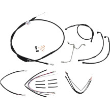 Complete Black Vinyl Handlebar Cable/Line Kit for Ape Hangers — 16" fit, Ape Hanger