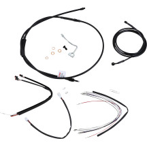 Complete Black Vinyl Handlebar Cable/Line Kit for Ape Hangers — 18" fit, ABS