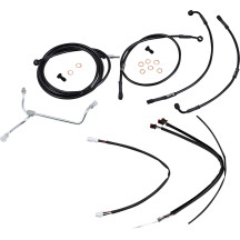 Complete Black Vinyl Handlebar Cable/Line Kit for Ape Hangers — 16"