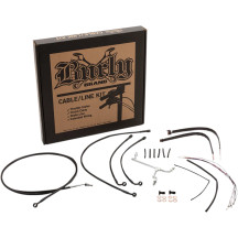 Complete Black Vinyl Handlebar Cable/Line Kit for Ape Hangers — 18" handlebar, Ape Hanger