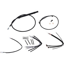 Handlebar Cable and Brake Line Kit for Burly Ape Handlebars — 35.5 cm (14"), Ape hanger, ABS, Black