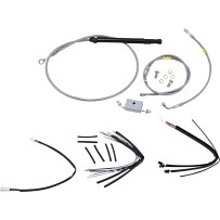 Handlebar Cable and Brake Line Kit for Burly Ape Handlebars — 18" (45.5 cm), Ape hanger/Gorilla, Silver