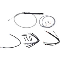 Handlebar Cable and Brake Line Kit for Burly Ape Handlebars — Fits 14" (35.5 cm) Ape Hanger, Silver