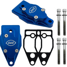 Billet Head Breather — Blue Anodized, Pair