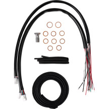 Kit completo de cables y latiguillos trenzados de acero inoxidable para manillar — Altura del manillar 38 cm–43 cm (15"–17"), AB