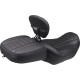 Wide Deluxe Touring Passenger Seat — Black, orange stitching