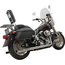 2-into-2 True Dual Drag Pipe Exhaust System — 57.2 mm (2-1/4") muffler, Chrome finish, Black end caps