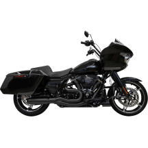 2-into-1 Mid-Length Super Bike Exhaust System — 4" muffler, straight can, black end cap