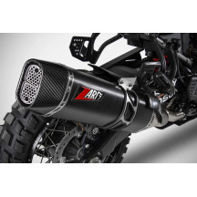 Slip-On Muffler E5 SS Black with Carbon End Cap for HD-PAN AMERICA — Slip-On silencer, right, black