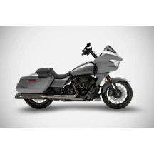 4.5 Inches Slash-Cut Slip-Ons Muffler for HD-TOURING E5 — Black/Chrome