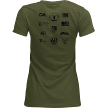 Women's Patched Up T-Shirt — L, Military Green
