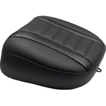 Asiento para pasajero Deluxe Touring — Negro, fibra de carbono, puntada azul