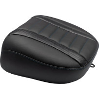 Deluxe Touring Passenger Seat — Black, Carbon Fiber, Blue stitching