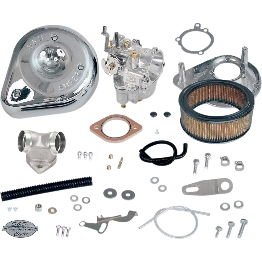 Super E Carburetor Kit with Manifold — 1-7/8" throat, 1-9/16" venturi, up to 100 cu in