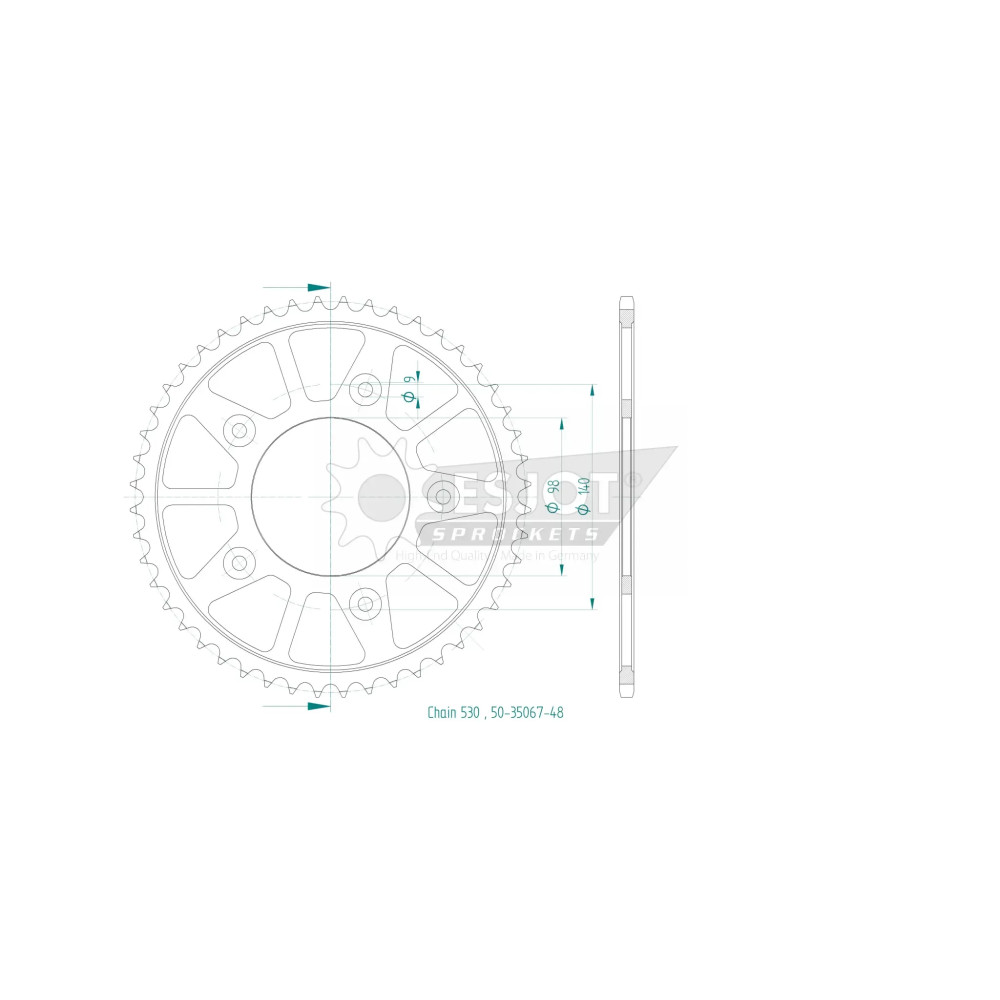 Standard Sprocket Rear 530 — 48T, Black
