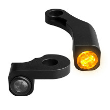 NANO Series Handlebar Turn Signals — 12V, For Harley-Davidson, Black housing