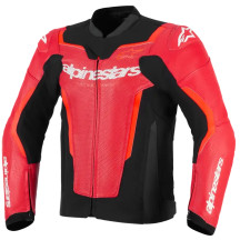 GP Force Airflow v2 Chaqueta de cuero — Talla 46, Rojo Fluo