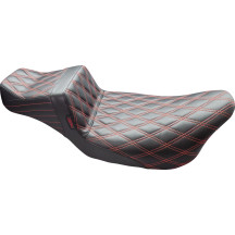 Tailwhip Daddy Long Legs Seat — 11-1/2" wide, 6" back support, Black with red stitching