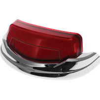 Luz trasera para punta de guardabarros Tracer — carcasa cromada, lente roja, para Harley-Davidson®