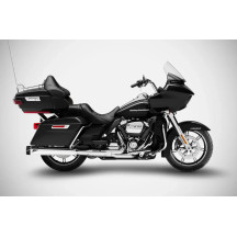 4.33 Inches Slip-Ons Flat Muffler for HD-TOURING E3 — 4.33 in, Polished, Black end caps