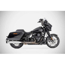 4.33 Inches Slip-Ons Flat Muffler for HD-TOURING E3 — 4.33 in, Polished, Black end caps