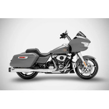 4.33 Inches Slip-Ons Flat Muffler for HD-TOURING E3 — 4.33 in, Polished, Black end caps