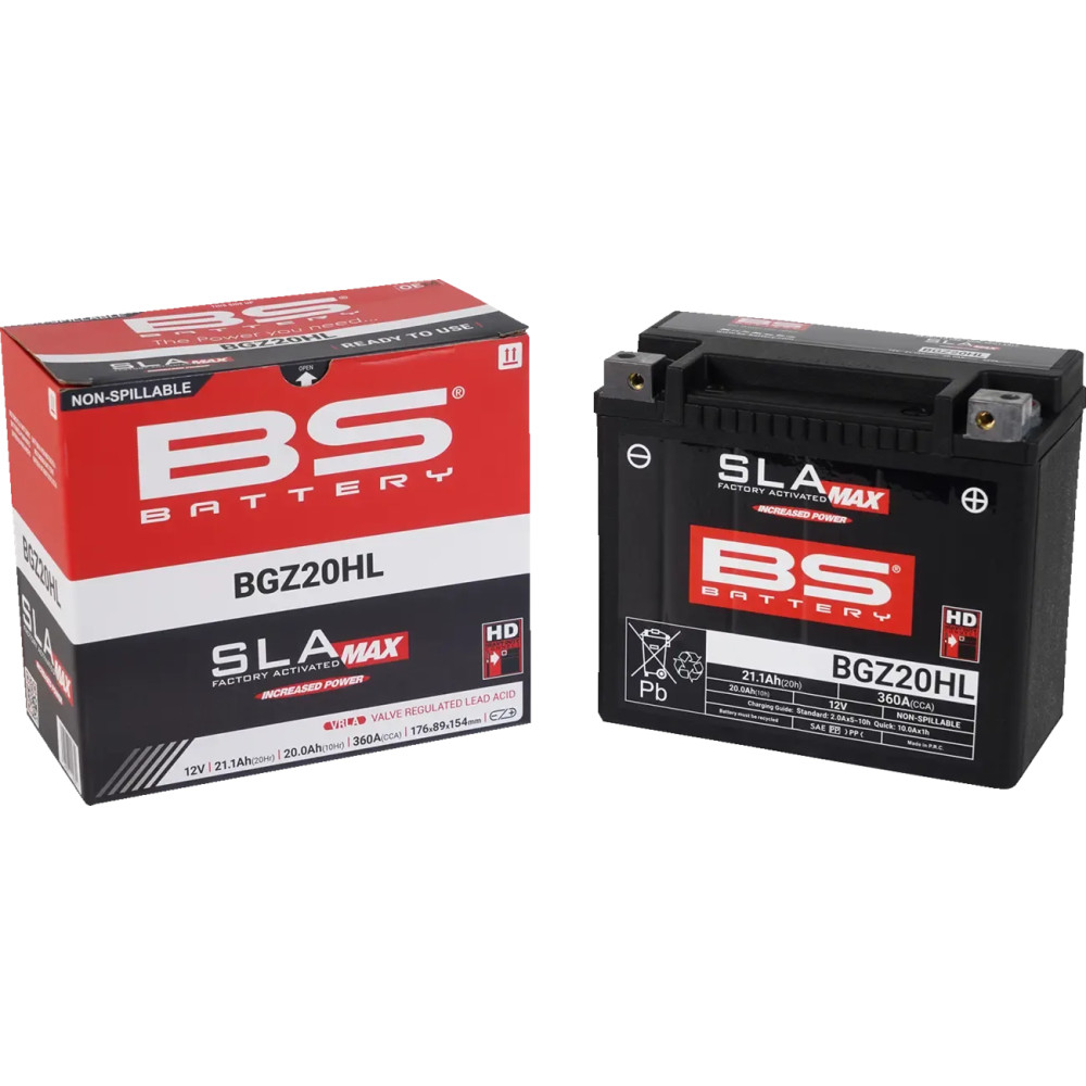 SLA MAX Factory-Activated AGM Maintenance-Free Battery — 12 V, 20 Ah, 360 A CCA