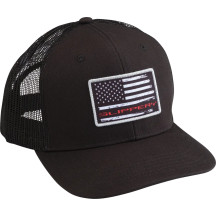 Flag Hat — One Size, Snapback, Black